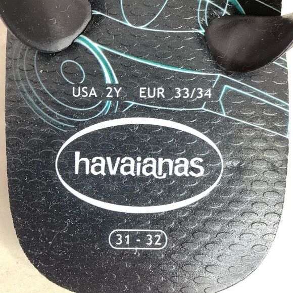 NWOT! Havaianas Batman Flip Flops Black Teal Boys Water Sandals Sz 2Y/EUR 33/34 - Picture 9 of 9